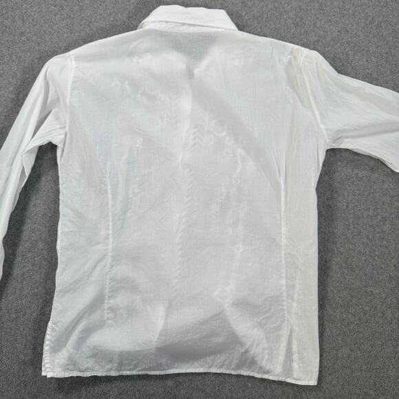Rapsodia White Embroidered Button Down Blouse Women's Medium Cotton Long Sleeve - Picture 10 of 11